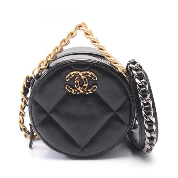 CHANEL Chanel 19 Matelasse chain crossbody Shoulder Bag AP0945 leather Black