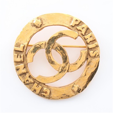 CHANEL COCO Mark Brooch 2/8 Gold Plated Used Women CC