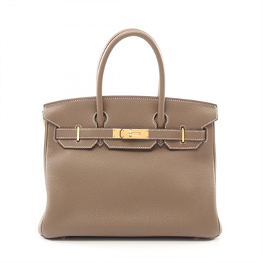 HERMES Birkin 30 Hand bag A Togo leather Etoupe Grey Used GHW