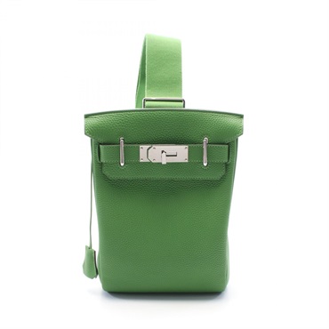 HERMES Kelly H a dos PM Waist bum belt bag B Togo leather Vert Yucca SHW used