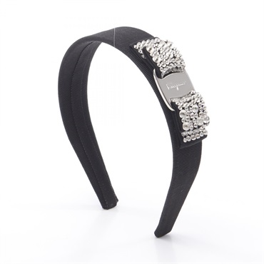 Salvatore Ferragamo Vara ribbon Hair accessories Gold Plated Black Used women