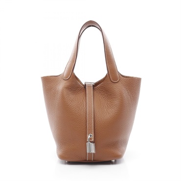 HERMES Picotin PM Hand tote bag B Taurillon Clemence leather Gold Used SHW