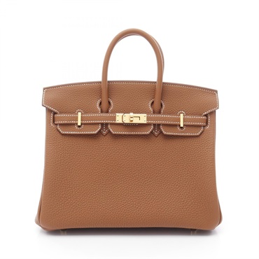 HERMES Birkin 25 Hand bag W Togo leather Togo Gold GHW