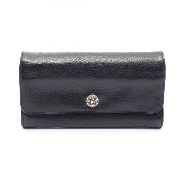 CHROME HEARTS JUDY Bifold purse long wallet 2246-304 0410-0900 leather Black