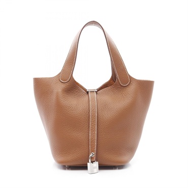 HERMES Picotin PM Hand tote bag U Taurillon Clemence leather Gold Used SHW