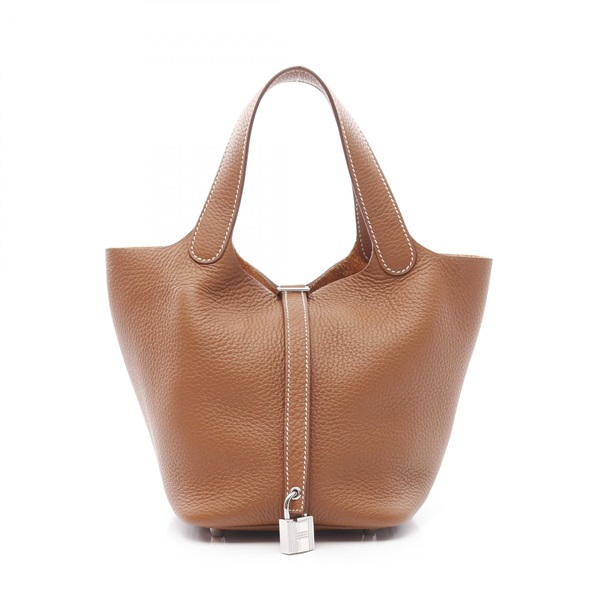 HERMES Picotin PM Hand tote bag U Taurillon Clemence leather Gold Used SHW