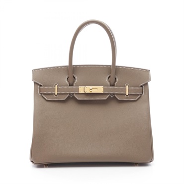 HERMES Birkin 30 Hand bag B Epsom leather Etoupe Grey Used GHW