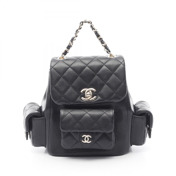 CHANEL Matelasse Rucksack Backpack AS4399 Grained calfskin Black Used Women GHW