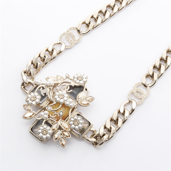 Necklace Gold Plated Artificial pearl rhinestone