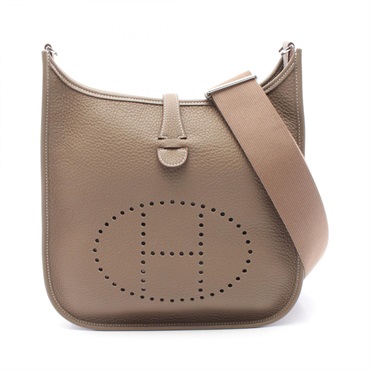 HERMES Evelyne 3 PM Shoulder crossbody Bag K Taurillon Clemence Etoupe Grey SHW