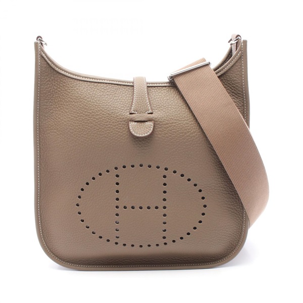 HERMES Evelyne 3 PM Shoulder crossbody Bag K Taurillon Clemence Etoupe Grey SHW