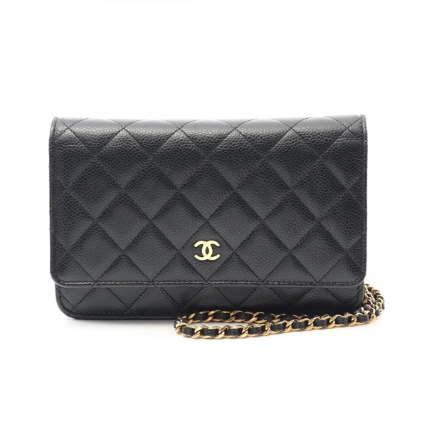 CHANEL Matelasse Chain Shoulder Bag AP0250 Grained calfskin Black Used GHW CC