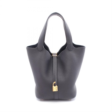 HERMES Picotin Lock MM Hand tote bag B Taurillon Clemence Blue nuit Used GHW