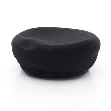 HERMES Saint-Honore beret hat cap 56cm cashmere Black Used Women