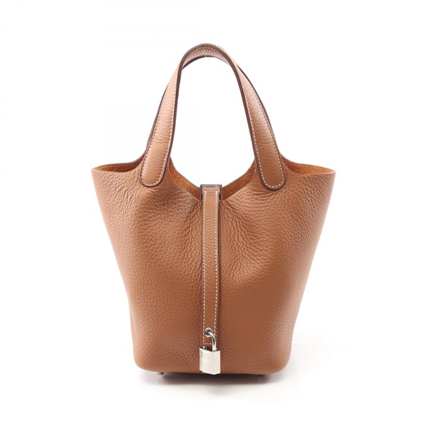 HERMES Picotin Lock PM Hand tote bag W Taurillon Clemence Gold Used SHW