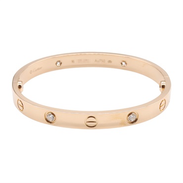 CARTIER Love 4P Diamond Bracelet B6036016 18KPG Pink Rose Gold Used Women #16