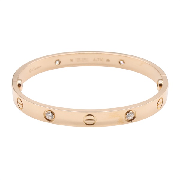 CARTIER Love 4P Diamond Bracelet B6036016 18KPG Pink Rose Gold Used Women #16