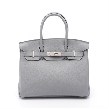 HERMES Birkin 30 Handbag K Togo leather Gris pantin Women SHW