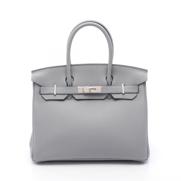 HERMES Birkin 30 Handbag K Togo leather Gris pantin Women SHW