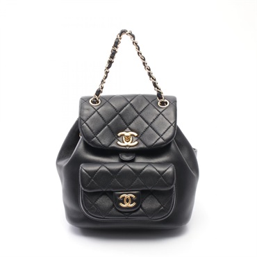 CHANEL Matelasse chain Rucksack Backpack AS2908 leather Black GHW Used Women CC