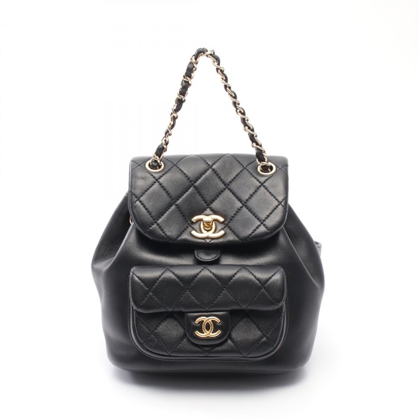 CHANEL Matelasse chain Rucksack Backpack AS2908 leather Black GHW Used Women CC