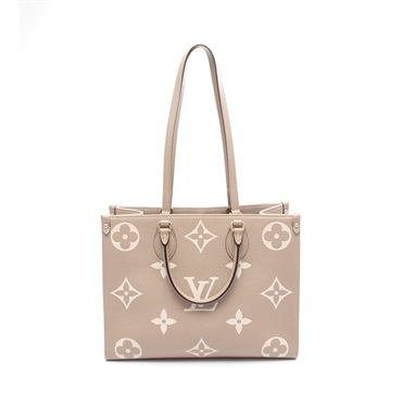 LOUIS VUITTON On the Go MM Bicolor Shoulder Tote Bag M45494 Monogram empreinte