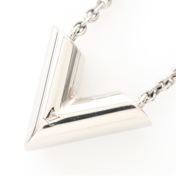 LOUIS VUITTON Essential V Necklace Stainless Steel Used women 38.5-44.5cm LV
