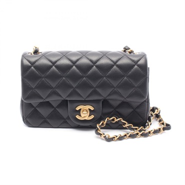 CHANEL Mini Matelasse 20 Crossbody Chain Shoulder Bag A69900 Lambskin Black GHW