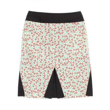 CHANEL COCO Mark Print Skirt P22950 cotton Green Multicolor #36 Used Women