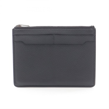 HERMES city zip coin purse Y Clemence leather Black Noir Used Women