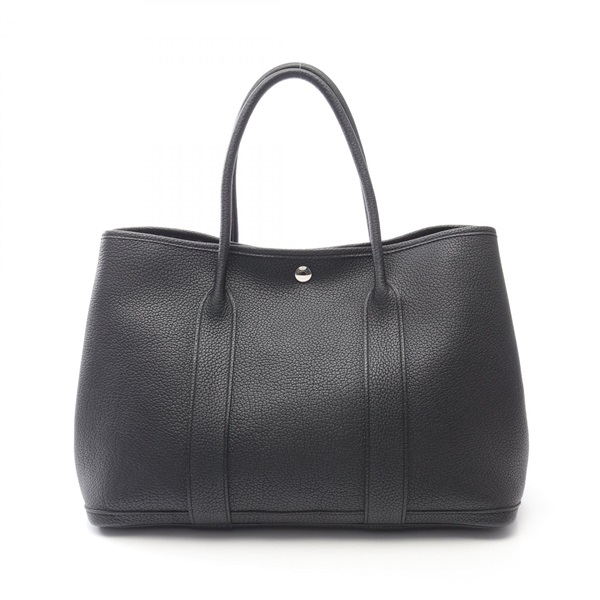 HERMES Garden party PM Tote Bag Negonda leather Black Used Women X SHW