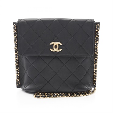 CHANEL Matelasse Chain Shoulder Bag AS2542 Lamb leather Black GHW Used Women CC