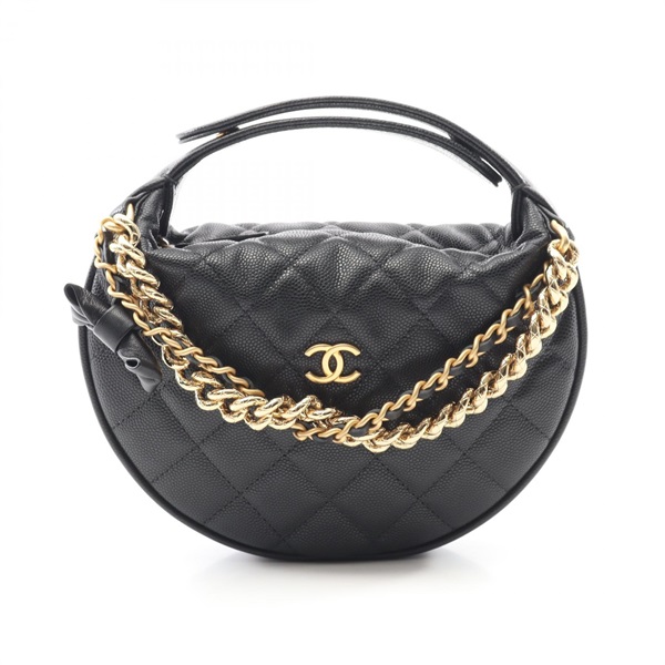 CHANEL Matelasse Chain Handbag AP3943 Calfskin Black GHW Used Women COCO CC