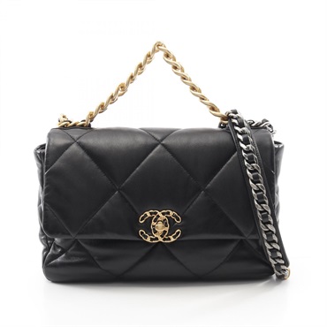 CHANEL 19 dix-neuf Matelasse Chain Shoulder Bag AS1161 Lamb leather BK Used COCO