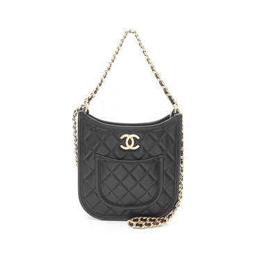 CHANEL Matelasse Hobo Chain Shoulder Bag AS4532 Lamb leather BK GHW Used Women