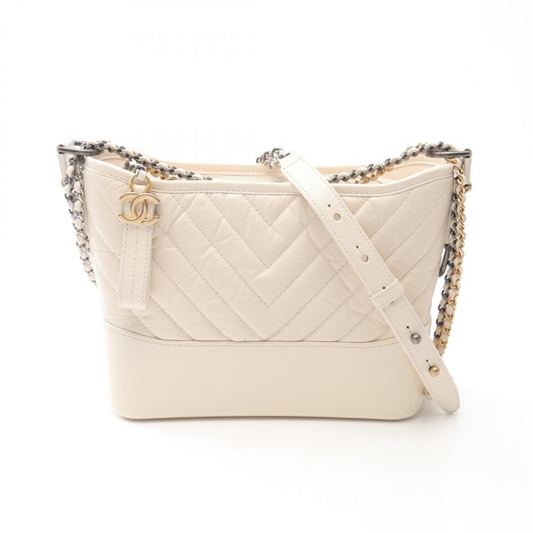 CHANEL Gabriel de Chanel Chain Shoulder Bag AP3824 leather White Used women