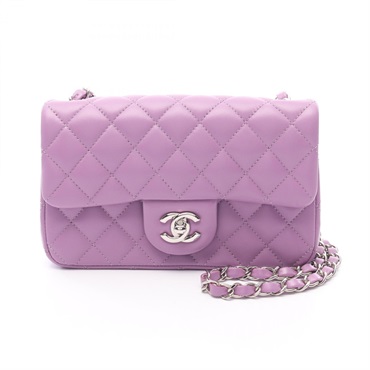 CHANEL Mini Matelasse 20 Chain Shoulder Bag A69900 Lamb leather Purple Used SHW