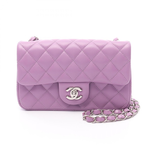 CHANEL Mini Matelasse 20 Chain Shoulder Bag A69900 Lamb leather Purple Used SHW