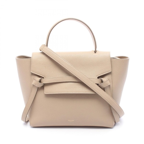 CELINE MICRO Belt Shoulder Handbag crossbody 180153 leather Beige Used Women