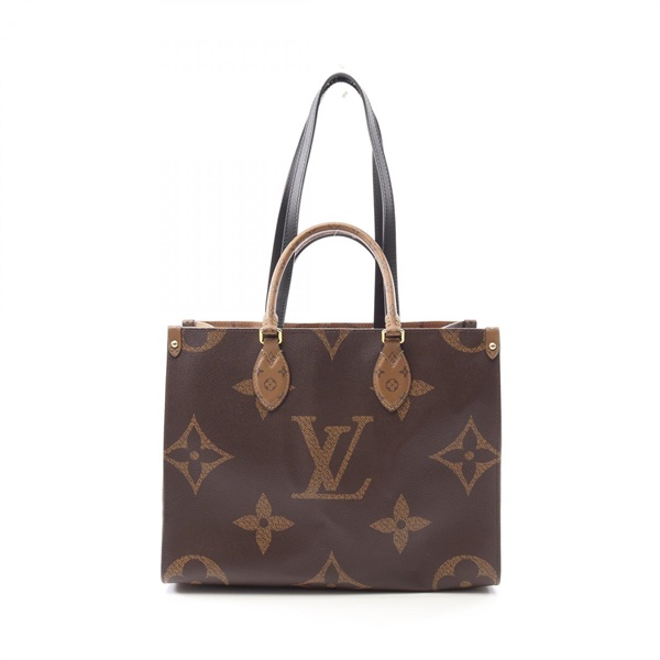 LOUIS VUITTON On the Go MM Shoulder Tote Bag M45321 Monogram Giant Beige Used LV