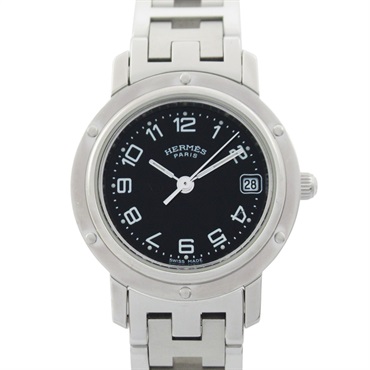 HERMES Clipper Wrist Watch CL4.210 Quartz Stainless Steel Used Women