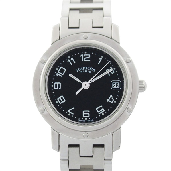 HERMES Clipper Wrist Watch CL4.210 Quartz Stainless Steel Used Women