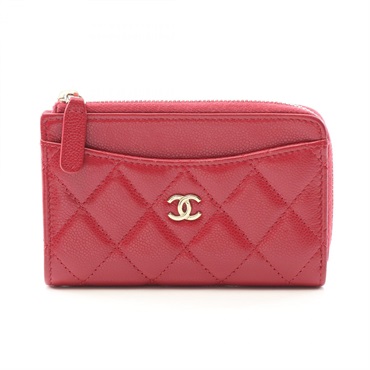 CHANEL Matelasse coin case purse AP3179 Calfskin magenta Used Women GHW COCO CC