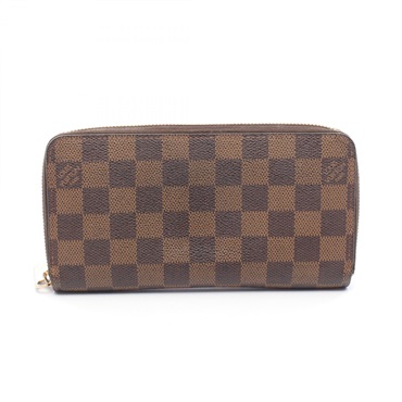 LOUIS VUITTON Zippy around long wallet N60015 Damier Brown Ebene Used unisex