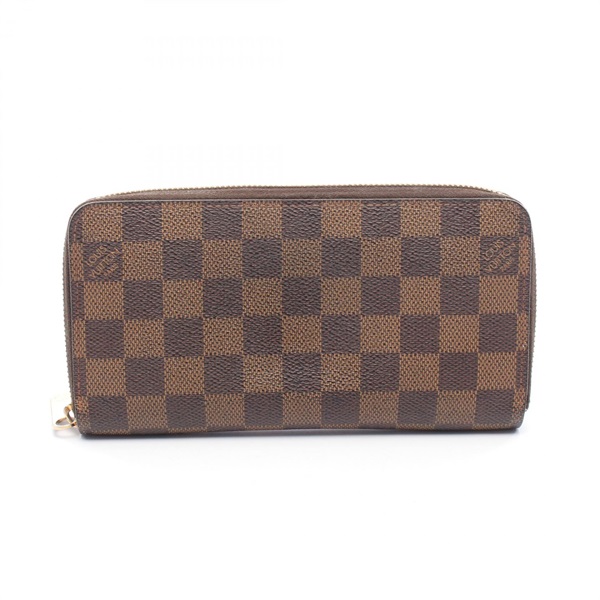 LOUIS VUITTON Zippy around long wallet N60015 Damier Brown Ebene Used unisex