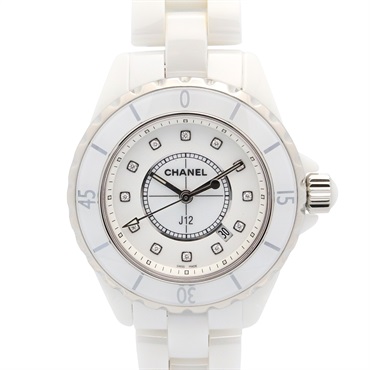 CHANEL J12 12P Diamond Wrist Watch H1628 Quartz ceramic diamond Used Women