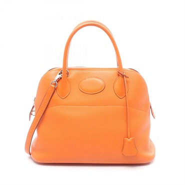 HERMES Bolide31 Shoulder Handbag Clemence leather Orange Used Women L 2008 SHW