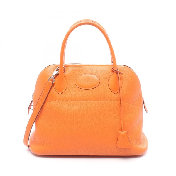 HERMES Bolide31 Shoulder Handbag Clemence leather Orange Used Women L 2008 SHW