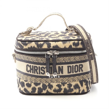 Christian Dior DIORTRAVEL Small Vanity 2Way Shoulder Handbag Canvas Beige Used