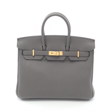HERMES Birkin 25 Handbag Togo leather Gray Used Women GHW U
